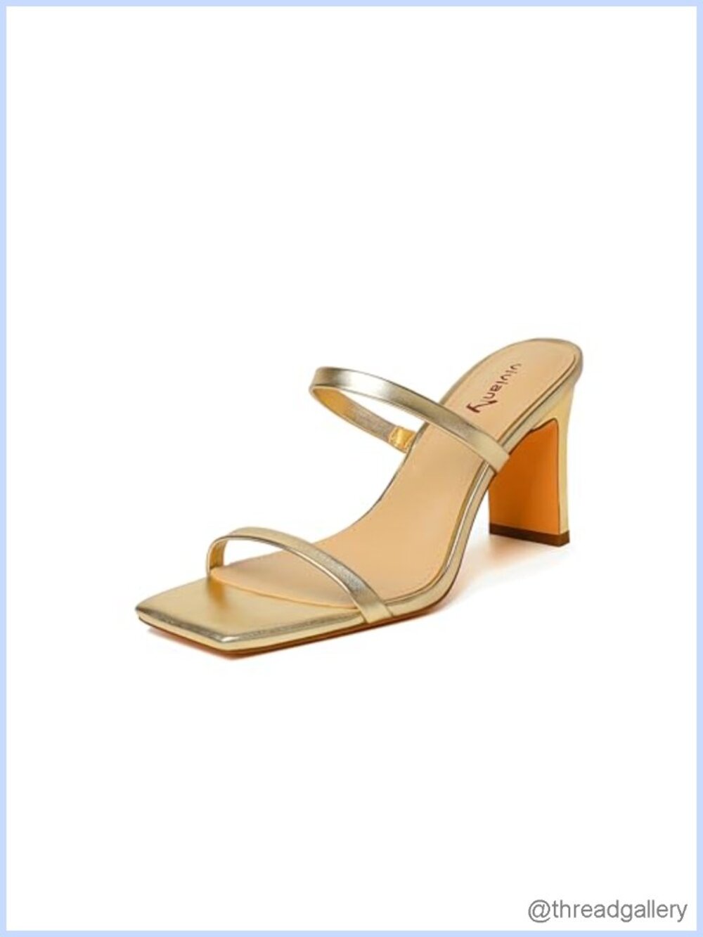 vivianly Women's Chunky Heeled Sandals Square Toe Slip On Block Heel Mules